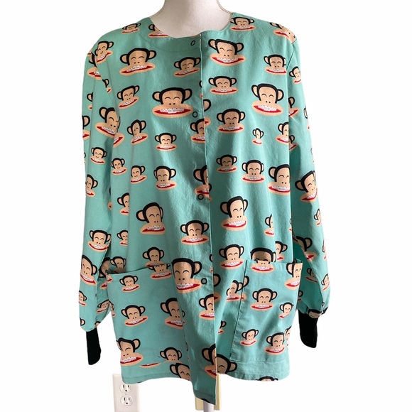 Paul Frank Scrub Top Julius w Braces Long Sleeve C - Picture 1 of 10